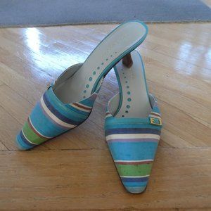 Liz Claiborne Fabric Upper Heeled Sandals